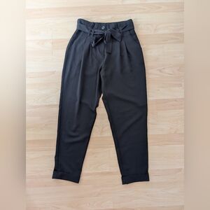 Black High-Waisted Trousers with Belt